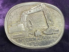 Vintage Spec Cast Intl Harvester Excavator Belt Buckle Pewter 3D