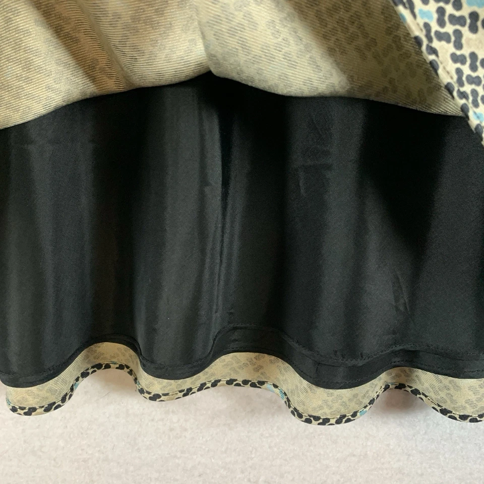 Falda Charter Club para mujer 100 % seda talla 14 abstracta carrera oficina preppy forrada Foto 3 de 4