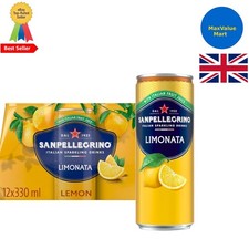 San Pellegrino Sparkling Lemon Soft Drink - 12 x 330ml Cans | Refreshingly Light
