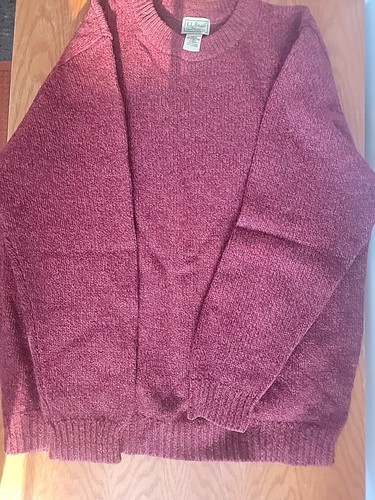 Mens L L Bean Sweater Sz L 100 % Lambs Wool Excellent Condition l