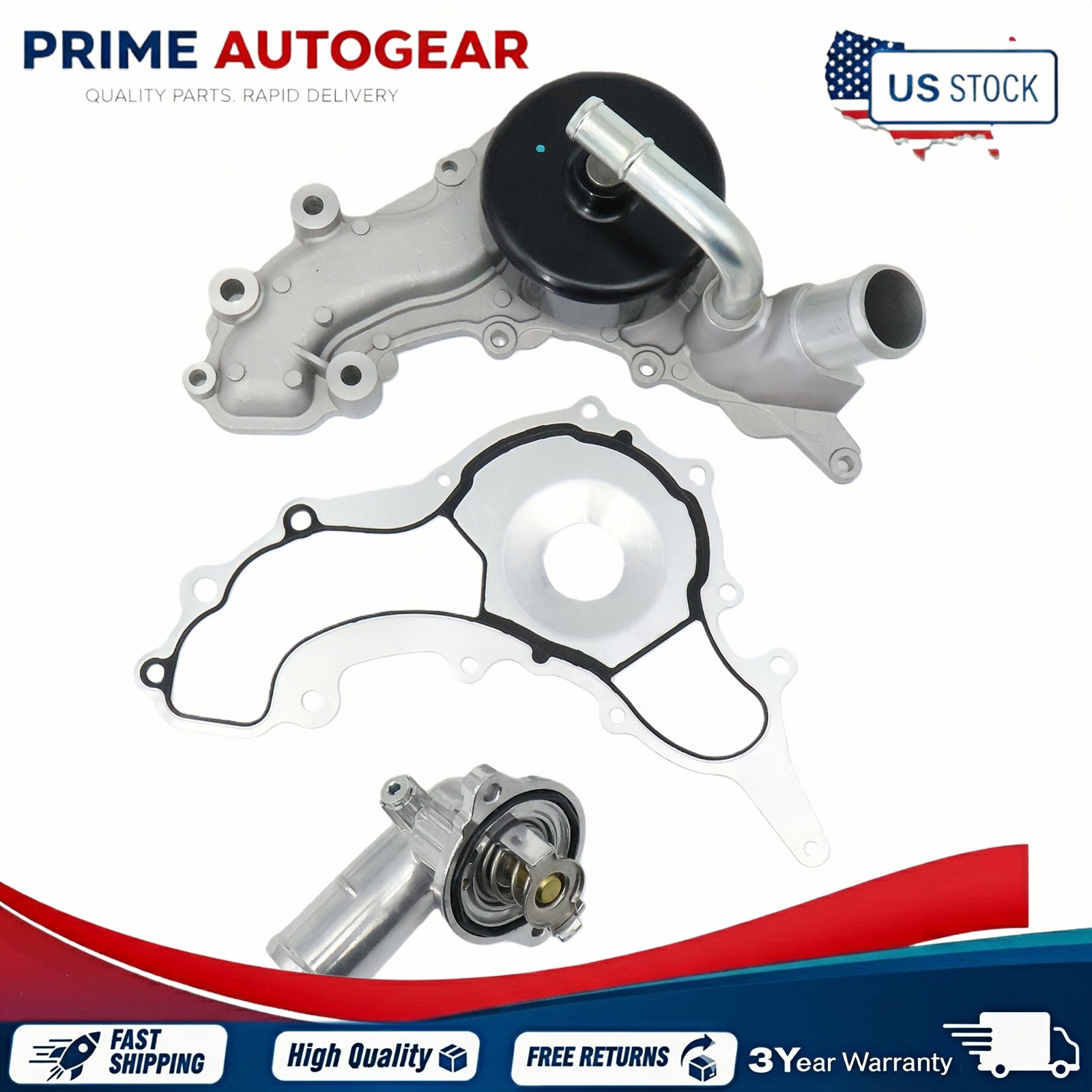 For Maserati President V6 3.0T Water Pump 297912 299667+Thermostat 330424
