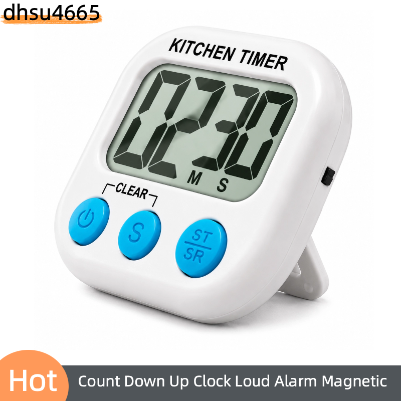 Large LCD Digital Kitchen Cooking Timer Count Down Up Clock Loud Alarm ...
