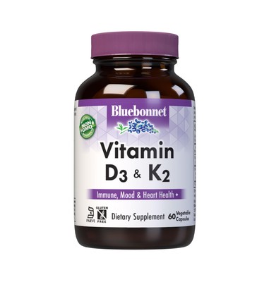Bluebonnet Nutrition Vitamin D3 & K2, Soy-Free, for Strong-Healthy Bones*, Gl...