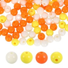 200pcs Cream Yellow Acrylic Round Beads 6mm Plastic Resin Loose Bead