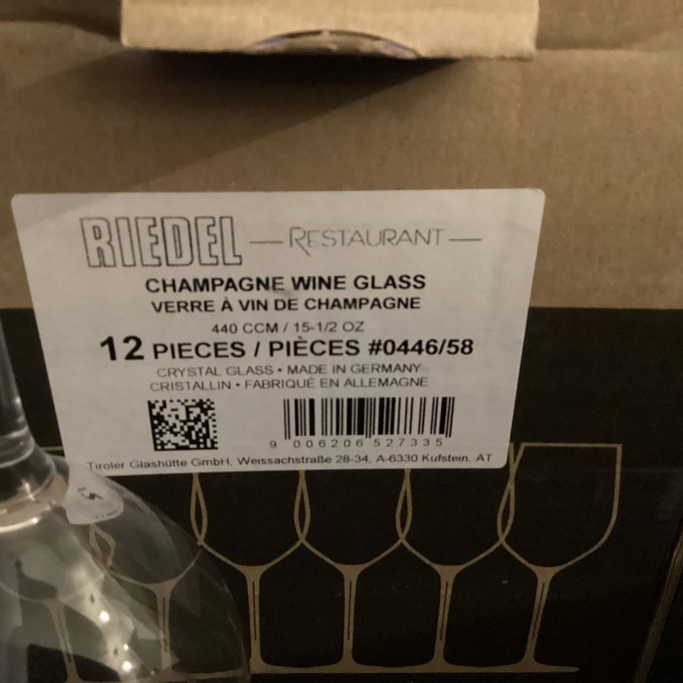 1 x 12 Box of Riedel Champagne Wine Glasses 440ccm  15 1/2 oz BRAND NEW - Image 2 of 4