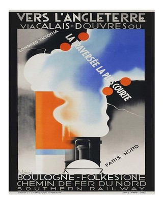 Art Deco Reise Poster Wandbild - Vintage Eisenbahn Druck Fine Art Print