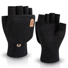 Winter Fingerless Gloves for Women and Men Warm Half Finger Gloves Convertibl...