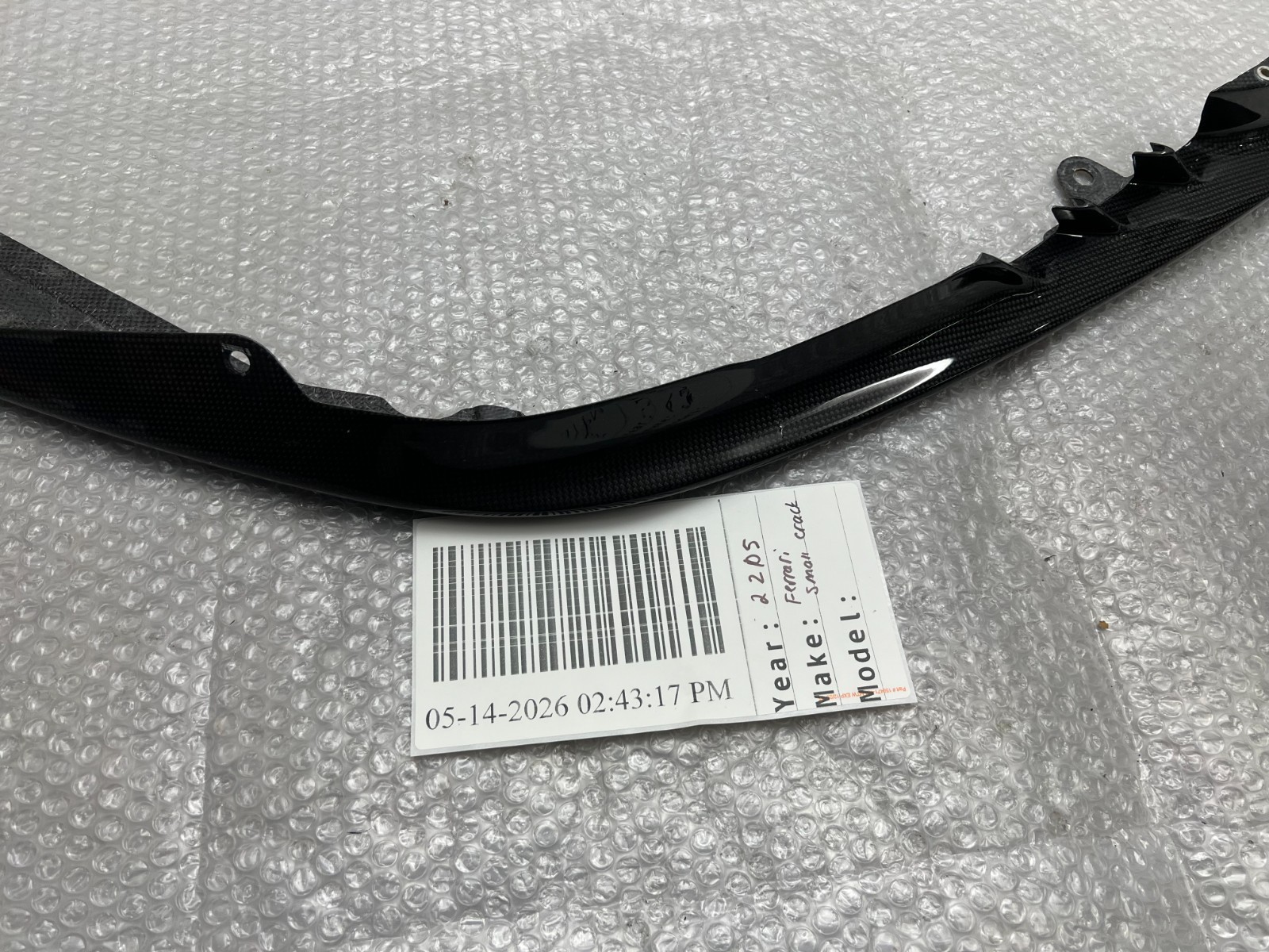 2020-2024 FERRARI SF90 FRONT BUMPER LEFT SPLITTER SPOILER LIP CARBON FIBER OEM