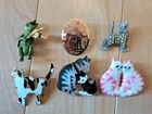 6 Cat Kitten Brooches Pins Costume Jewelry Vintage Germany So Cute