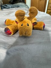 WubbaNub Plaid Reindeer Plush Used No Pacifier