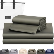 Luxury Bamboo Viscose Sheets  100 Pure Bamboo Viscose Bed Set, Soft and Coo...