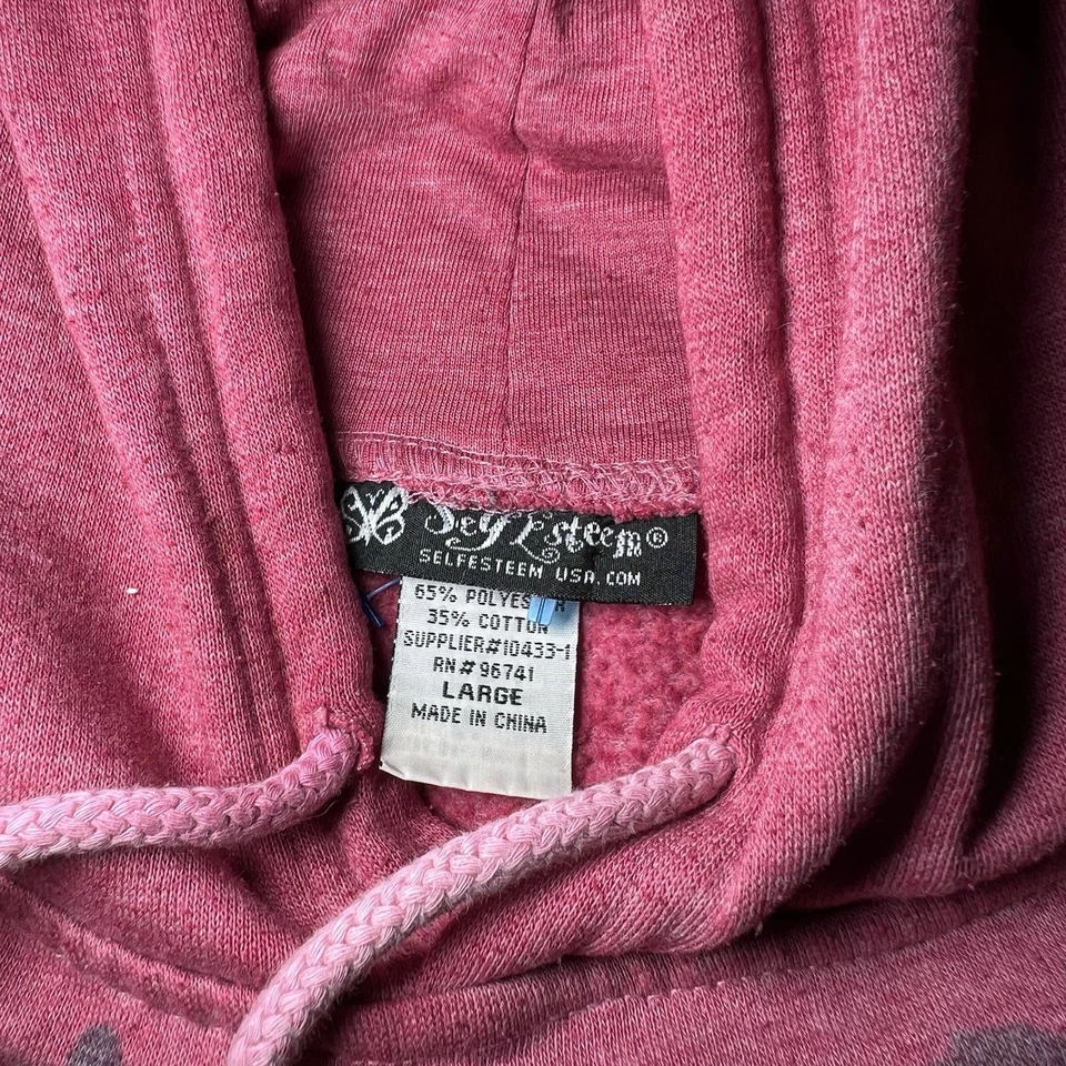 Self Esteem Hoodie Large Red Rose Gothic Skater Grunge Y2K AOP - Image 4 of 4