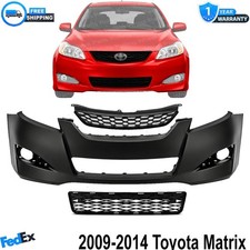 Front Bumper Cover Paintable & Grille Assembly Kit For 2009-2014 Toyota