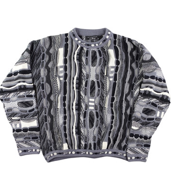 Vintage Protege Collection Sweater Mens Medium 3D Knit Textured Cosby HipHop