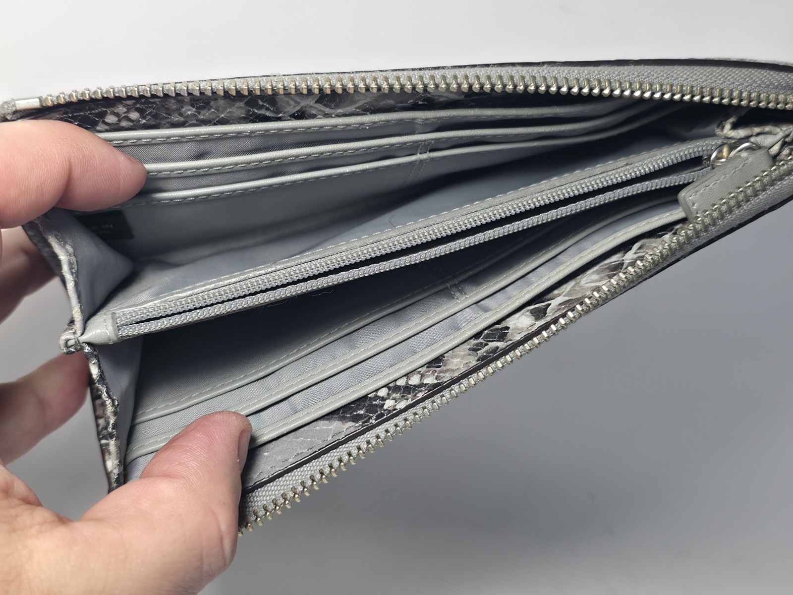 Coach Julia OP Art Embossed Python Print Zip Arou… - image 13