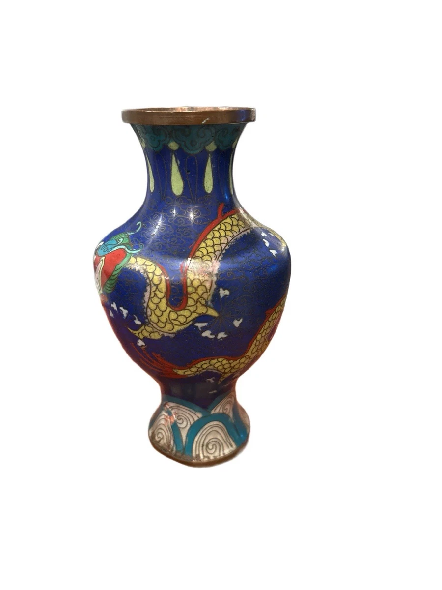 亚洲古董景泰蓝龙在中国古董花瓶| eBay