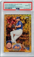 2023 Topps Gilded Mini Diamond Gold Etch  #28 MAX SCHERZER   PSA 10  34/50  GEM