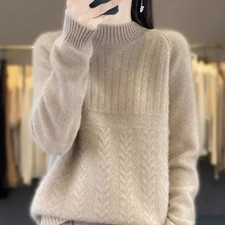 Loose-fitting Women's Turtleneck Base Sweater For Outerwear