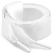 WEGOODZF Flat Satin Ribbon Shoelaces: 2cm Wide Silk Shoe Laces for Women -2 P...