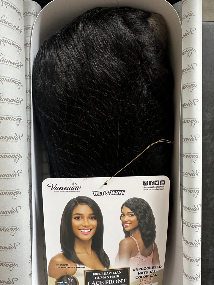 Peluca Vanessa 100 % brasileña cabello humano Swissilk encaje frontal húmedo y ondulado - TJH DALIA Foto 4 de 4