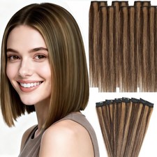 Clip in Human Hair Extensions Remy Single Short Clip in 6Pcs 6clips Straight 12"