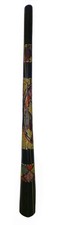 COLLECTIBLE - VINTAGE HAND-CARVED WOODEN DIDGERIDOO 51" LONG, w/CARRYING STRAP
