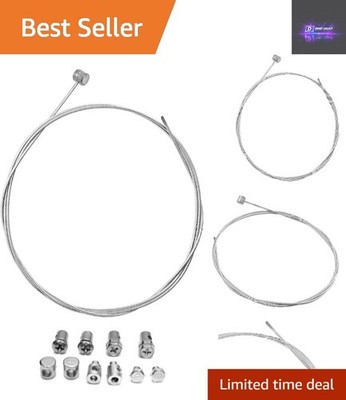 High-Quality Motorcycle Cable Repair Kit - 2 x 2M Steel Cables & Accessories