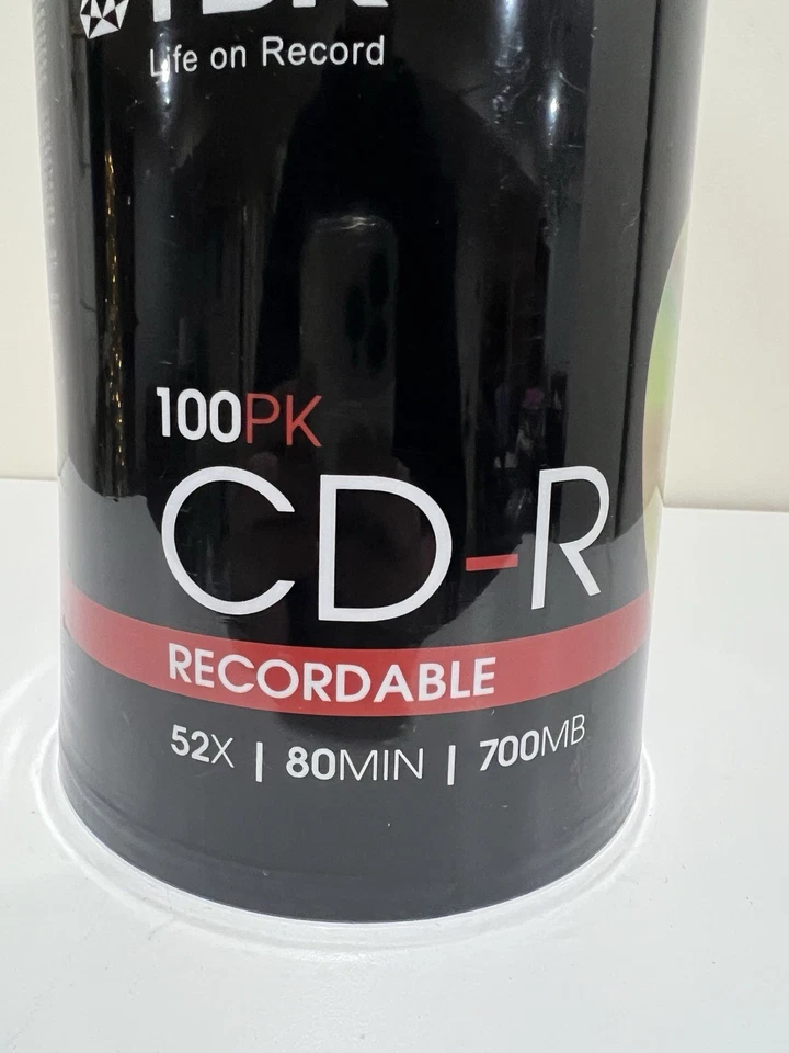 TDK Audio Music CD-R 80min 700MB 52X Blank Recordable Discs 100 Pack ~NEW SEALED - Image 4 of 4
