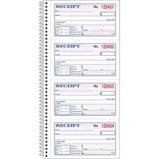 Adams 2-Part Carbonless Receipt Book, 5" x 11", 200 Sets/Book (SC1152)