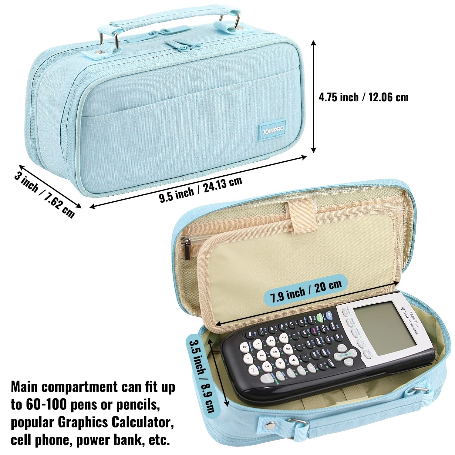 JOINPRO Pencil Case, Large Capacity Pencil Case Organizer Double Zipper Stora...