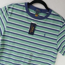 NEW Polo Ralph Lauren Kids Stripe Classic Fit Crew-Neck T-Shirt 14/16 Blue 825
