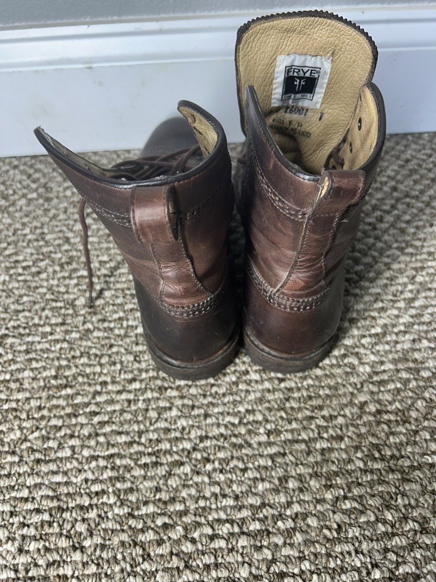 Frye James Lug Wingtip Lace up Boots 80011 Brown Men display picture 3