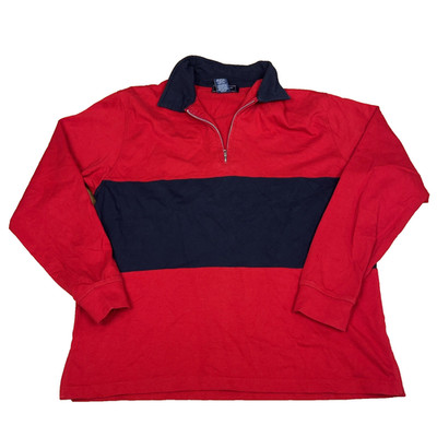 Quattro Venti Red Black Pullover Sweatshirt 100% Cotton Size M