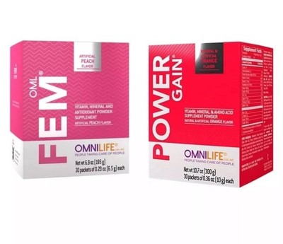 Power Gain(maker) + Fem Plus Combo | nt wt 10.7oz -nt wt 6.9oz (30packets each)