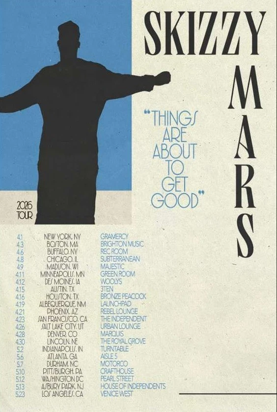 Skizzy Mars 2026 North American Tour Poster