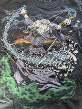 Vintage Liquid Blue Wizard All Over Print Shirt XL Double Stitch AOP