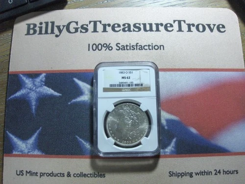 1883 O NGC MS62 Morgan Silver Dollar $1 US Mint Coin 1883-O *Free shipping in US