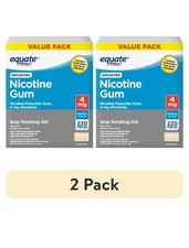  2 pack Equate Uncoated Nicotine Gum 4 mg, Original Flavor 220 Ct Stop Smoking