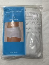 Vintage Sears Fundamentals Nylon Briefs Panties Granny WHITE SZ 11 NOS 3 PK