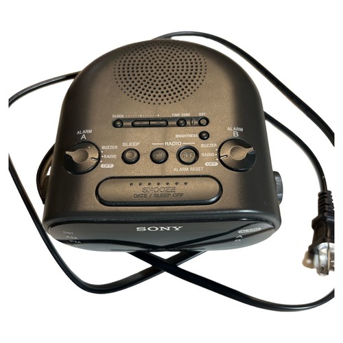 SONY Dream Machine ICF-C318 AM/FM Alarm Clock Radio Black Radio Works Parts - Picture 2 of 4