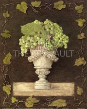Grape Urn I and II by Charlene Olson Green Red Grapes