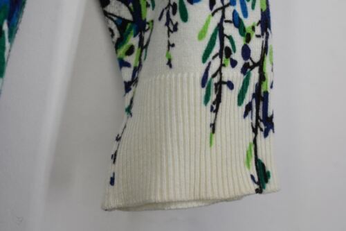 CATO Women Multicolor Floral Print Ribbed Sleeve Button Front Cardigan Sweater S - Picture 5 of 10