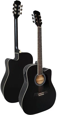 TREND: WESTERNGITARRE MATT SCHWARZ MIT AKTIVER ELEKTRONIK EQ CUTAWAY AKUSTIK XXX