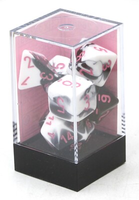 Chessex CHX 26469 Gemini Black-White/Pink (Polyhedral 7-Die Set