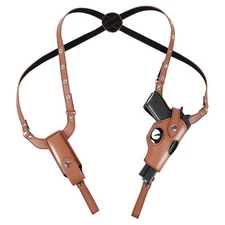 Leather Tactical Shoulder Underarm Gun Holster Pistol Concealed Brown Universal