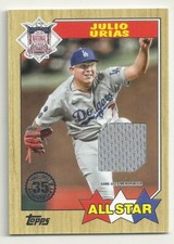 2022 TOPPS BASEBALL - JULIO URIAS - 1987 BASEBALL RELIC - JERSEY - DODGERS