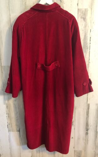 RAR Newport News langer Cordmantel Gr. 11/12 rot Taschen gefüttert Vintage 80er - Bild 14 von 18