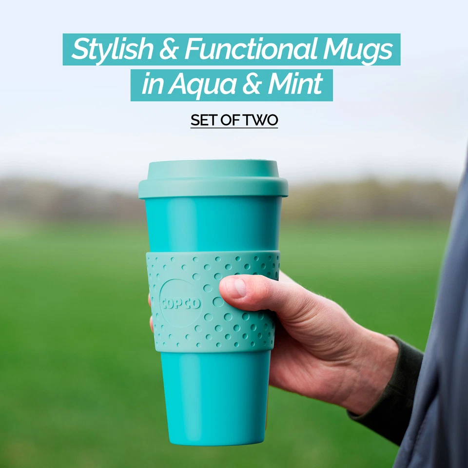 Caneca de Viagem Copco Acadia, Conjunto de 2 - Aqua & Mint - Imagem 2 de 4
