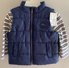 Tommy Bahama Toddler Boys Size 12M Puffer Vest Jacket Shirt Combo NWT