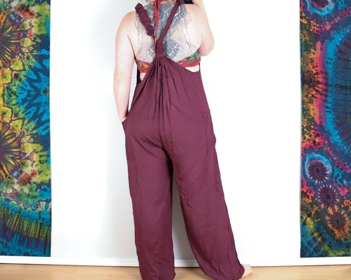 Haremslatzhose Hippie Bohemian Baggy Uni Jumpsuit - Brandneu von Bare Canvas - Bild 44 von 44